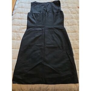 Vtg 60s 70s Unbranded Womens Mod Dress‎  Black Sleeveless. Medium